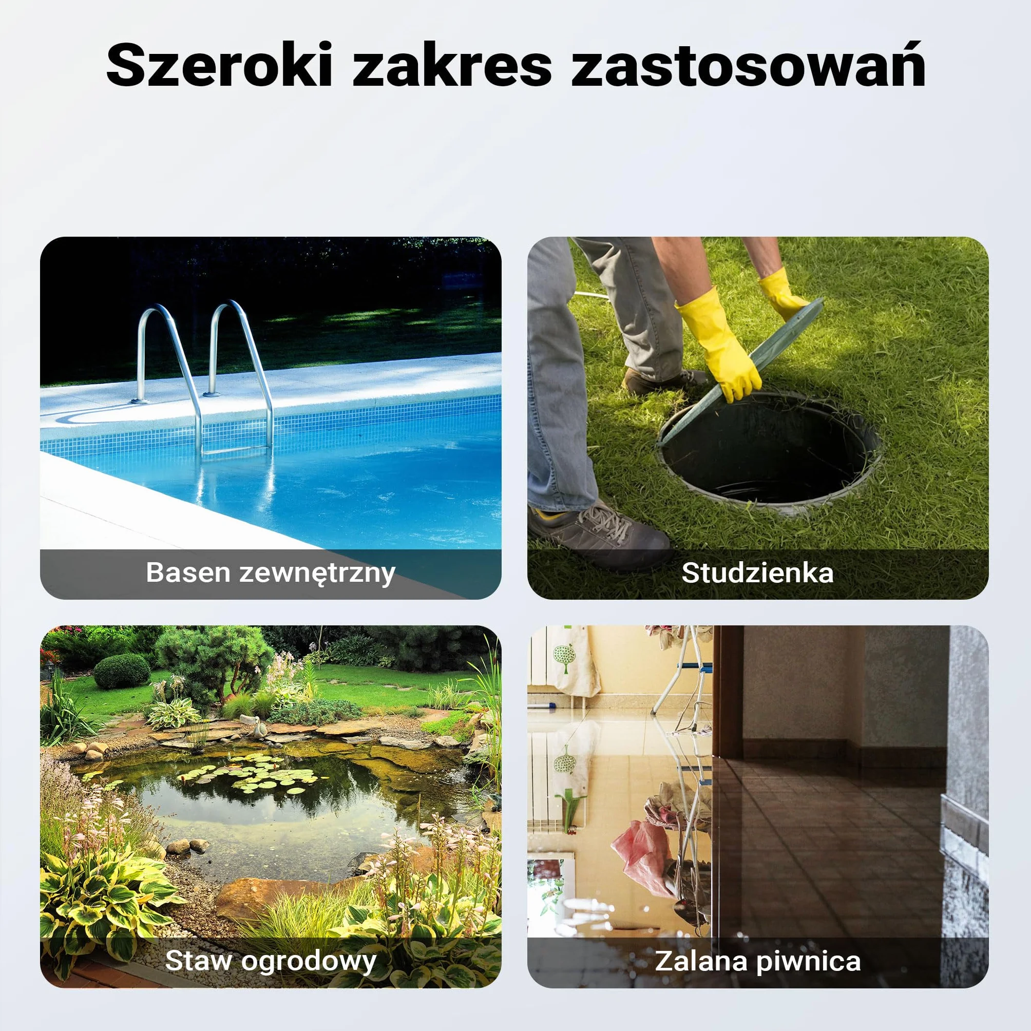 Wiltec Pompa zanurzeniowa 400 W 7000 l/h do szamba z czujnikiem płaskim ssaniem