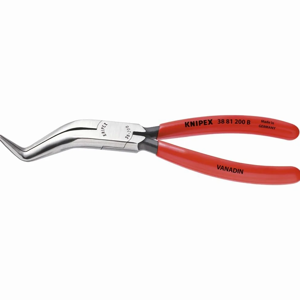 KNIPEX - 38 81 200 B Narzędzia - Szczypce z długim nosem bez noża, podwójne kąty (3881200B)