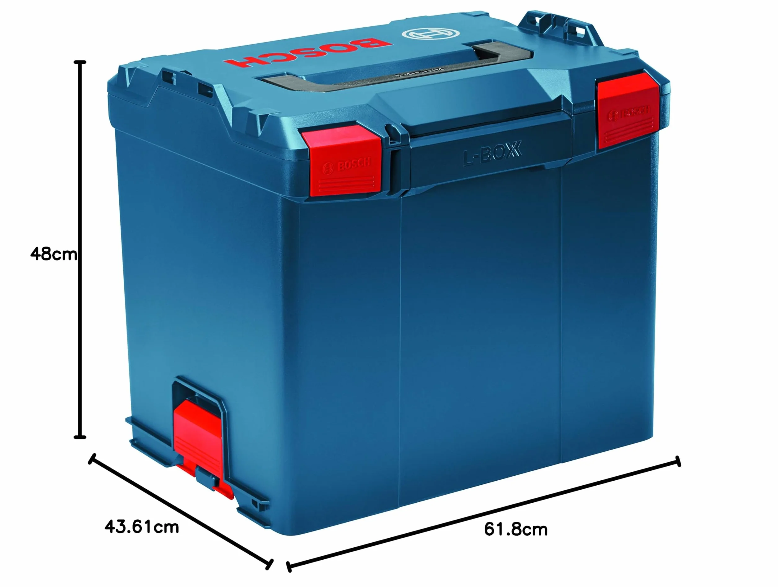 Bosch Professional: system walizek L-BOXX (pojemność: 45.7 litra, maks. obciążenie: 25 kg, waga: 2.4 kg, materiał: tworzywo sztuczne ABS, PA6)