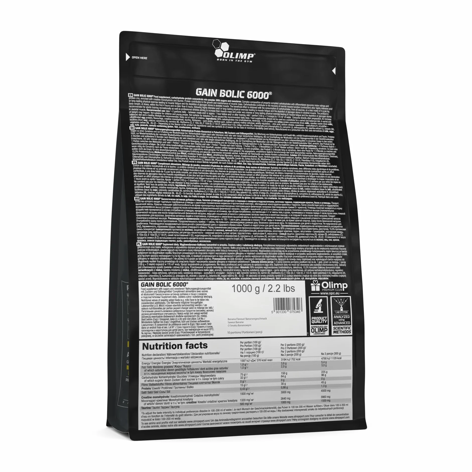 Olimp Gain Bolic 6000® - 1000 g, Banan
