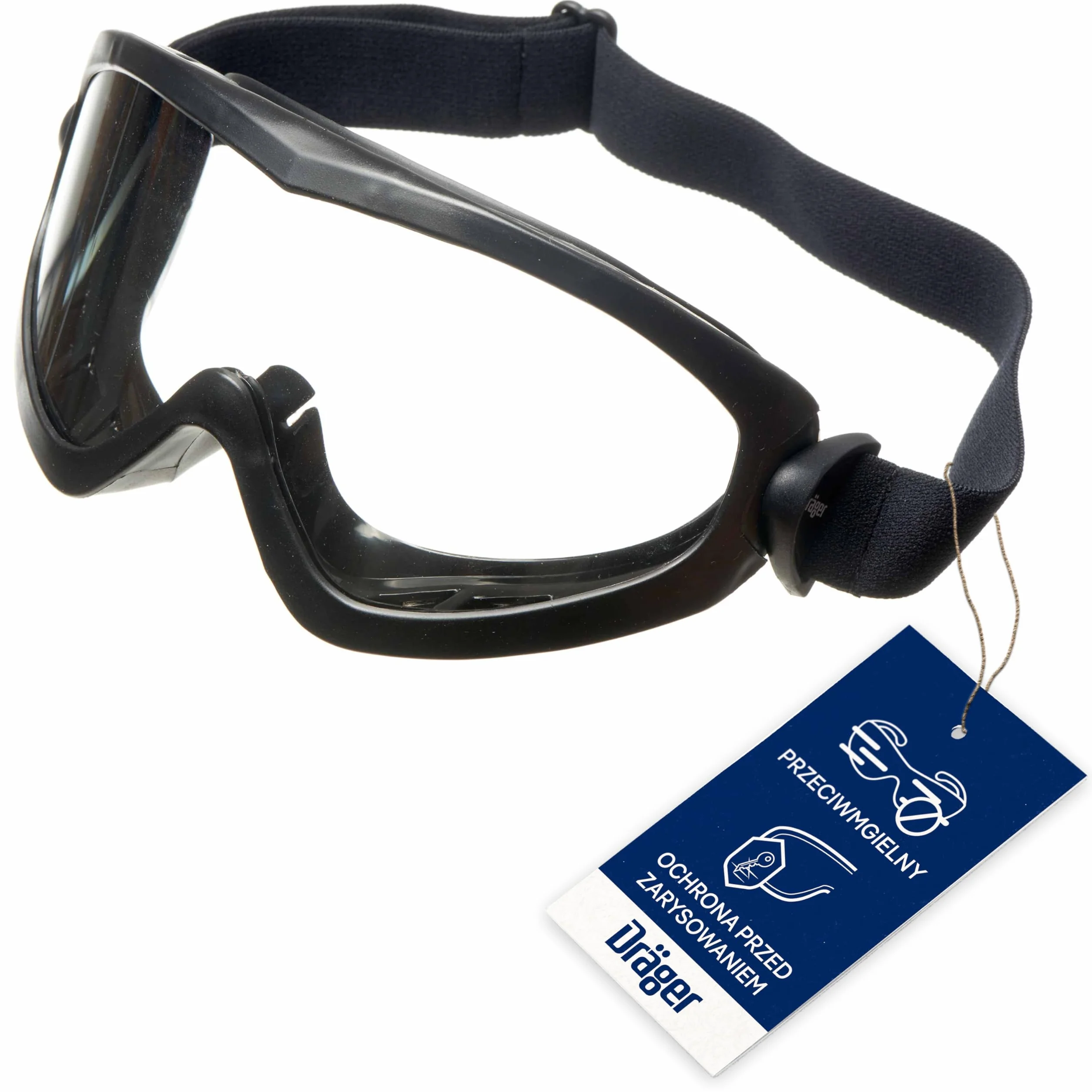 Dräger X-pect 4200 okulary ochronne bez zaparowania, okulary pełnowidzące, również dla osób noszących okulary, na plac budowy, laboratorium, warsztatu, odporne na zarysowania i pęknięcia szyby