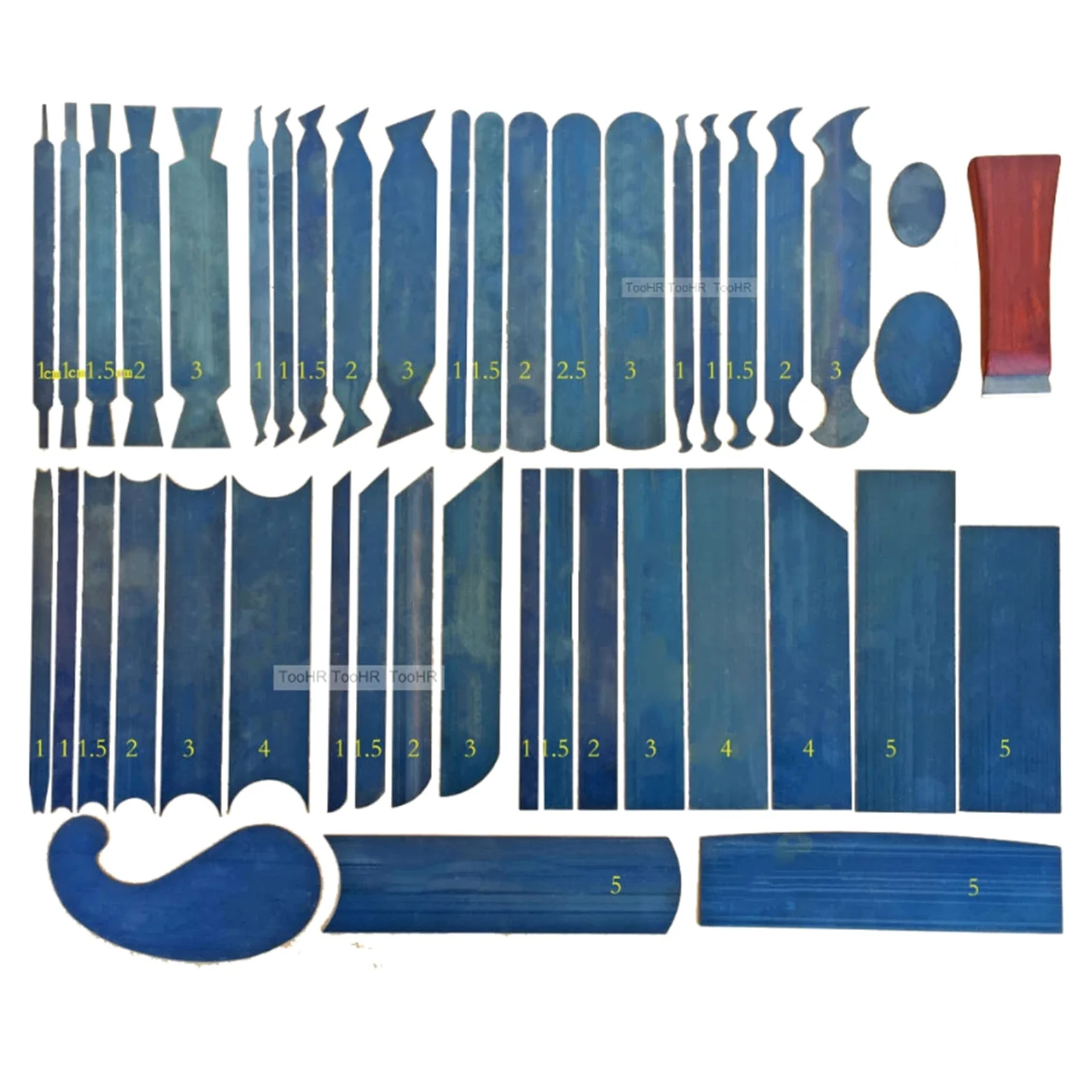 Zestaw skrobaków do obróbki drewna Curved Curved Cardet Scrape Card Scraping Prostokąt Stosowy Nóż Gładki Drewniany Gratowanie Narzędzia stolarskie lingli(Color:E)