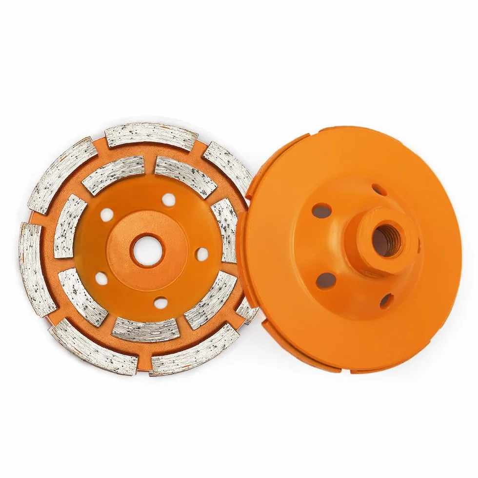 szt. 4-calowe diamentowe dwurzędowe ściernice garnkowe 100 mm Tarcze szlifierskie do betonu, muru, granitu i marmuru, 2 szt. 4-calowe diamentowe, 1