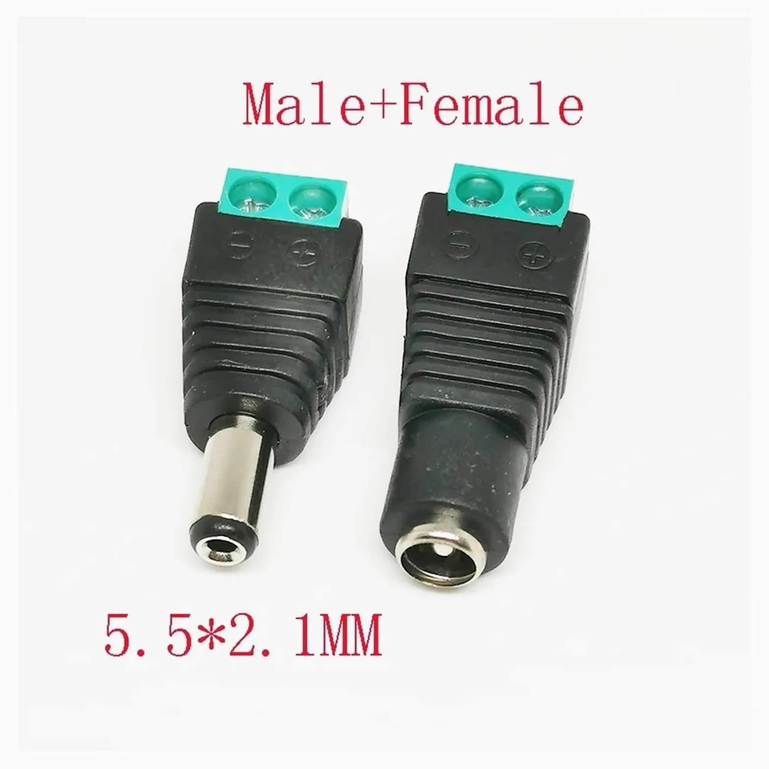 Adapter DC Power Plug 5,5 x 2,1/2,5 mm i 3,5 x 1,35 mm męski żeński łącznik do taśmy LED 1/5/10 pary (5,5 x 2,5,5 pary)