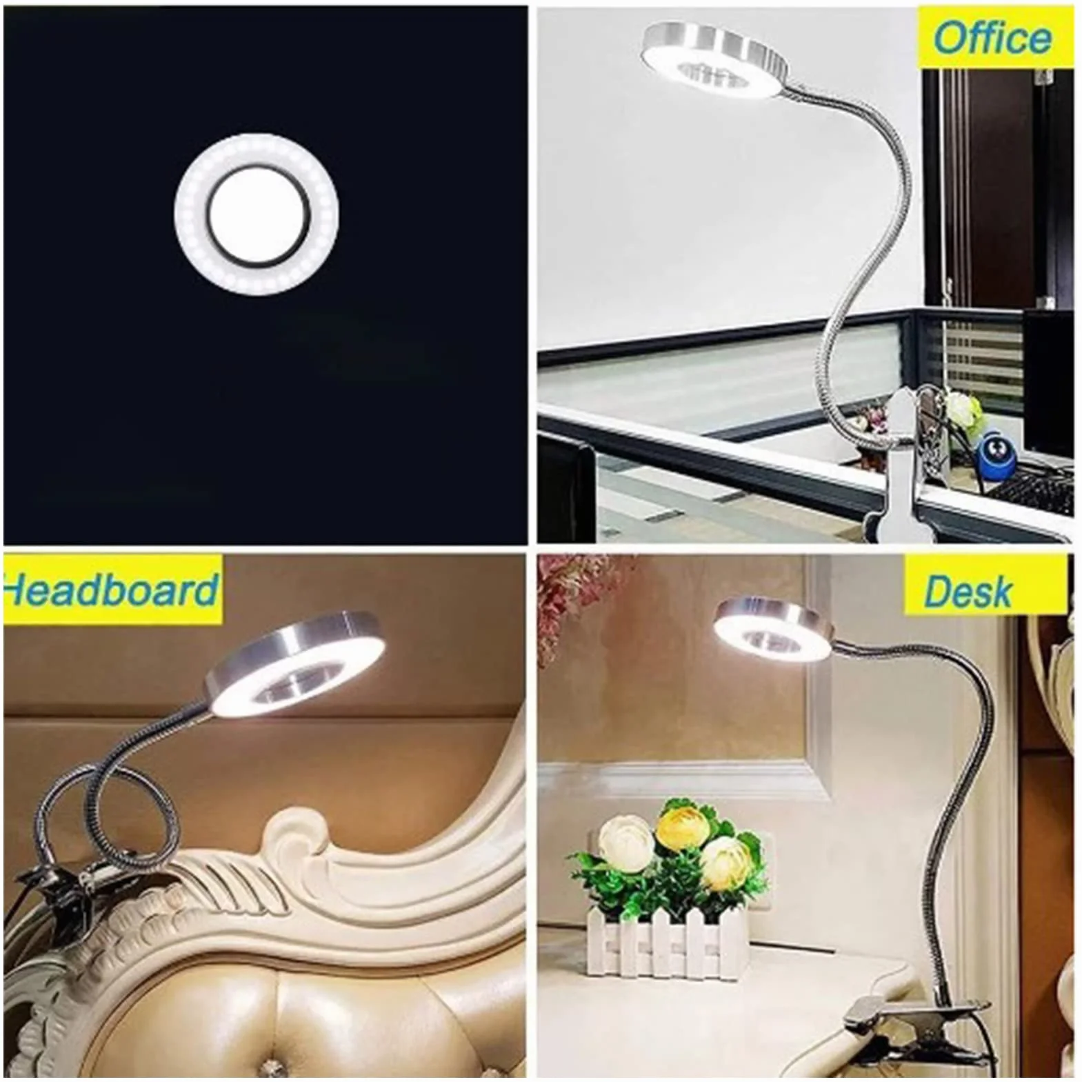 TARSHYRY Przenośna Lampa LED z Klipsem z Regulowanym Ciepłym i Chłodnym światłem, Elastycznym Oświetleniem USB do Tatuażu w Salonie, konstrukcją przyjazną dla Okularów