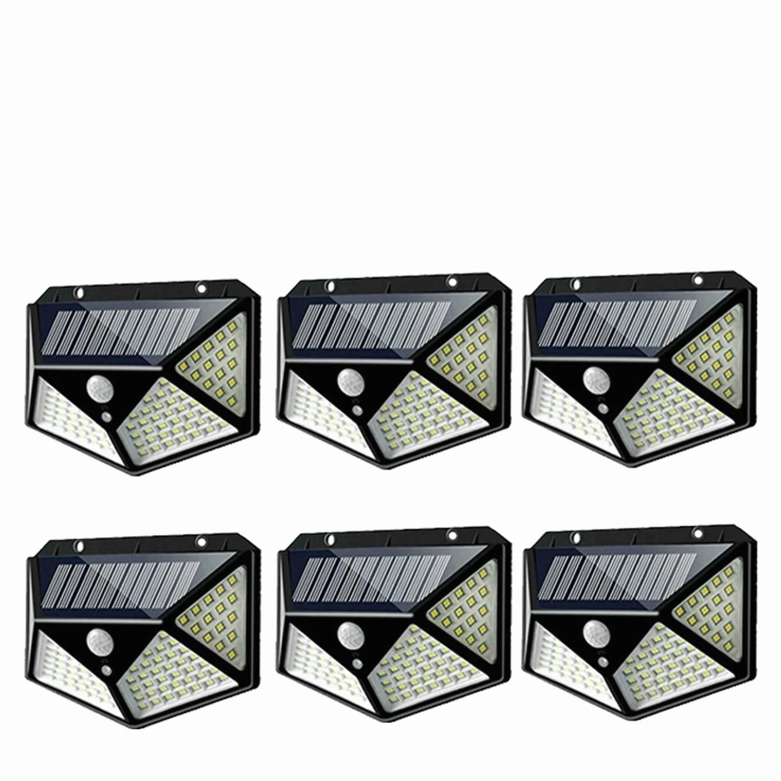 100 LED Solar Wall Lights Wodoodporna Zewnętrzna Lampa Solarna Bezprzewodowa Zasilana Energią Słoneczną Sunlight Street Light Do Dekoracji Ogrodu(6Pack)