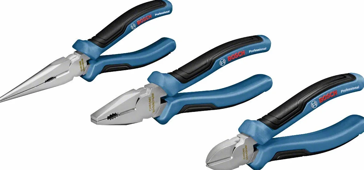 Bosch Professional: 3-częściowy zestaw szczypiec (kombinerki, szczypce ze zwężonymi końcami, szczypce boczne, wypełnienie do L-BOXX)