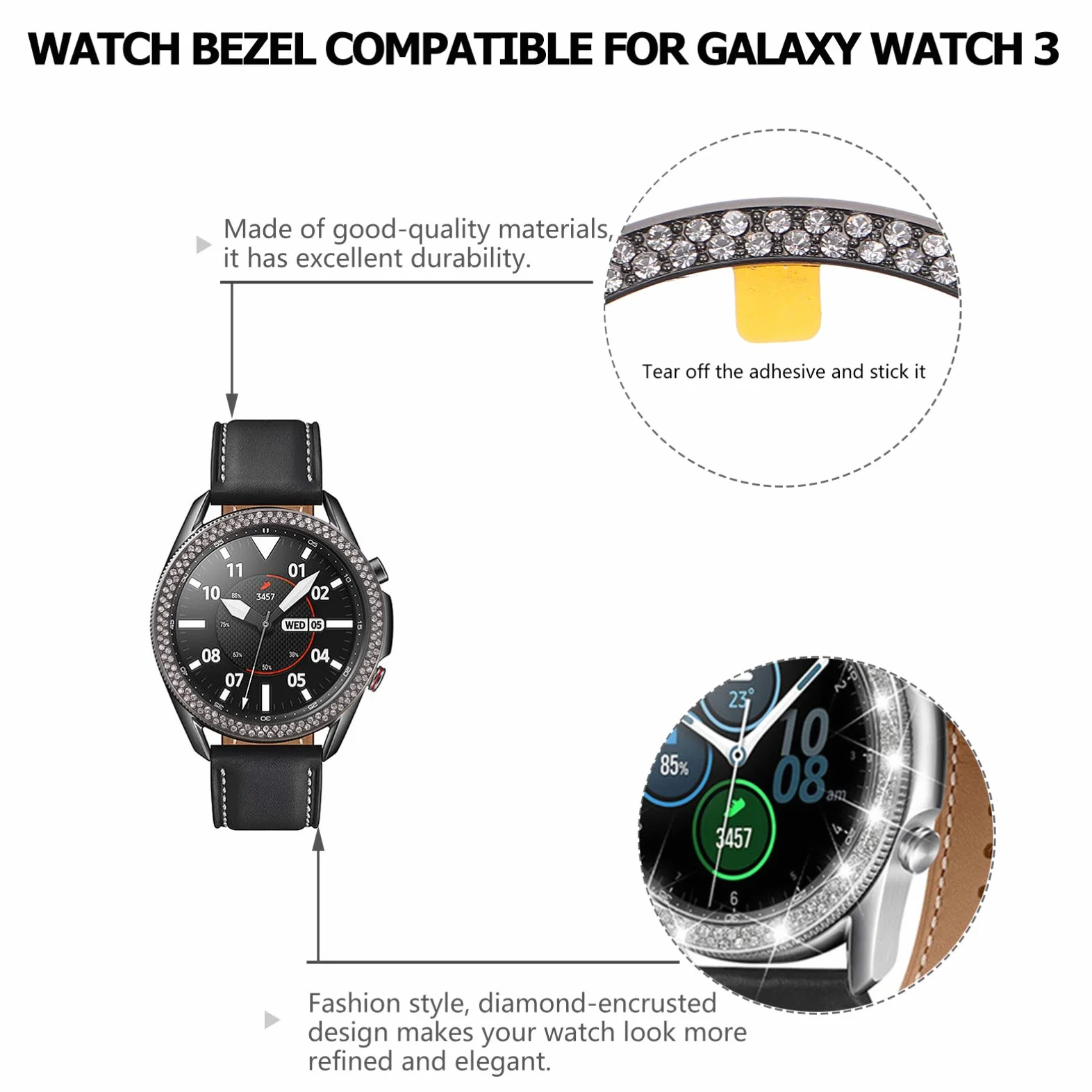 iplusmile 1 Zestaw Pierścieni Zegarka z Diamentową Ramką Kompatybilny z Watch Dekoracyjny Akcesorium