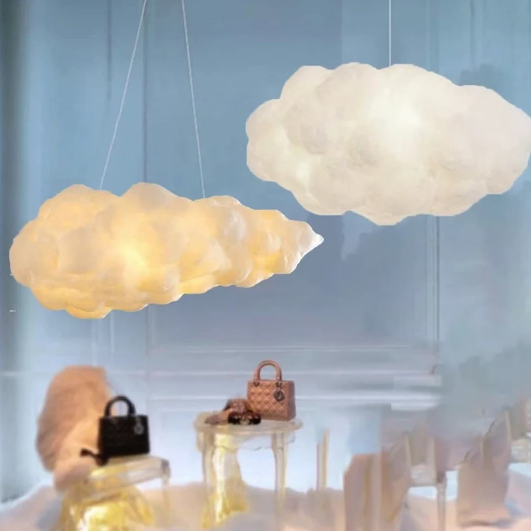 3D kreatywne bawełniane chmury lampa wisząca żyrandol ochrona przeciwpożarowa chmura lampa sufitowa dekoracyjna atmosfera chmury żyrandol sypialnia, salon, sklep, 3 oświetlenie