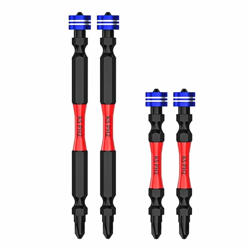 Wkrętak magnetyczny ze stali stopowej antypoślizgowy, chwyt sześciokątny 1/4 cala, 65 mm/100 mm do wiertarek ręcznych i wiertarek akumulatorowych(2pcs)