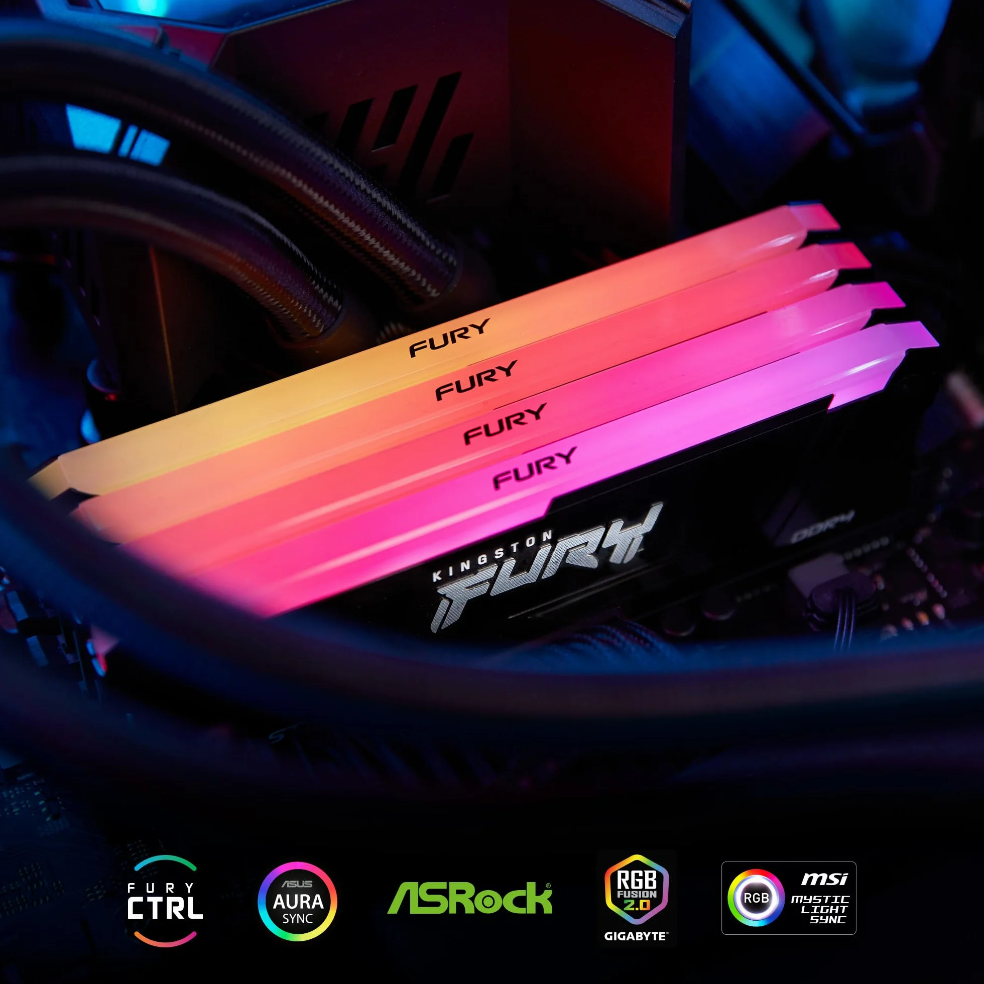 Kingston FURY Beast RGB 8 GB 3200 MT/s DDR4 CL16 DIMM pamięć komputera KF432C16BB2A/8