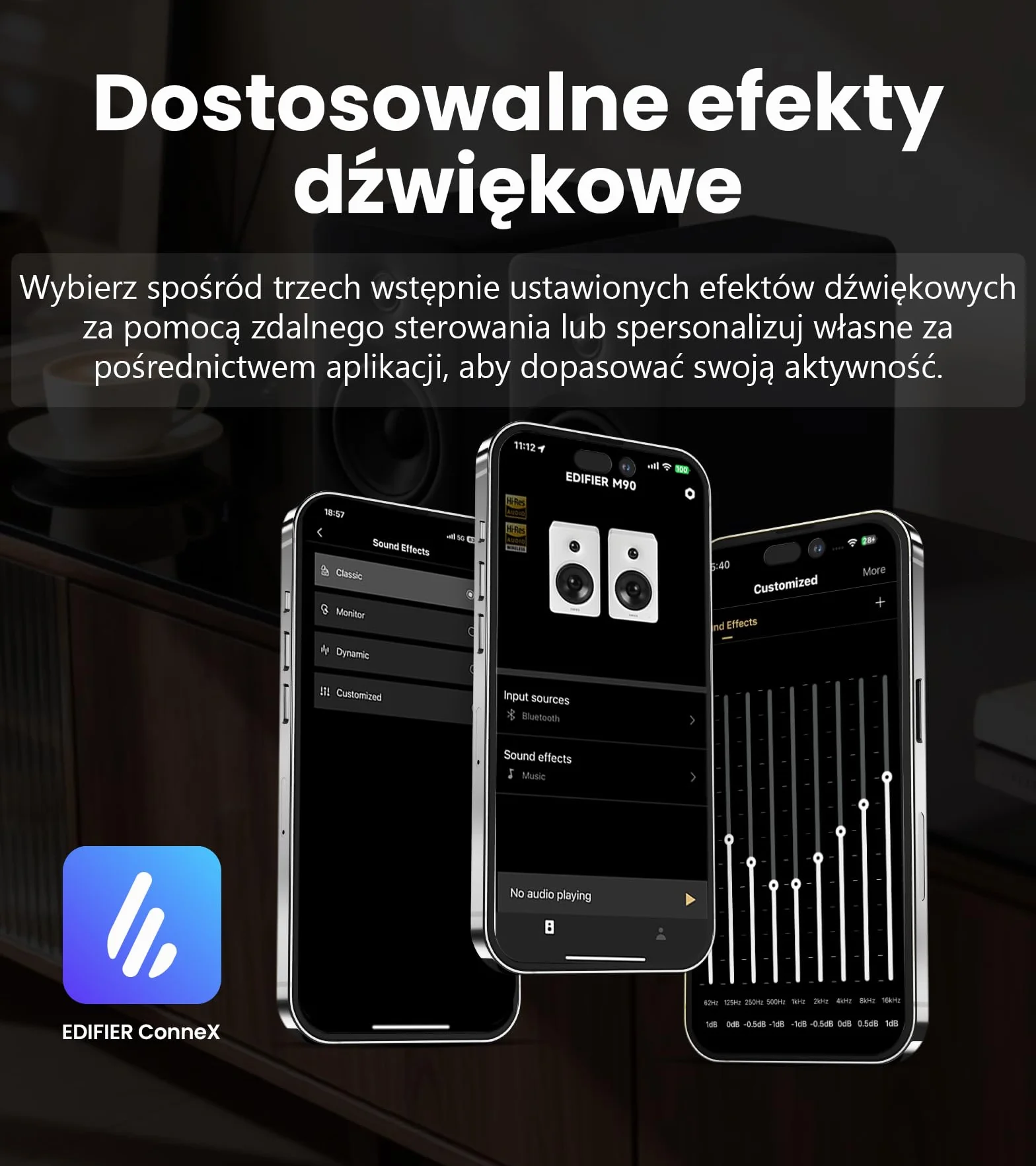 Edifier M90 Głośniki Półkowe 100W RMS Hi-Res Audio LDAC Bluetooth 6.0 HDMI eARC USB-C AUX SUB OUT Biały