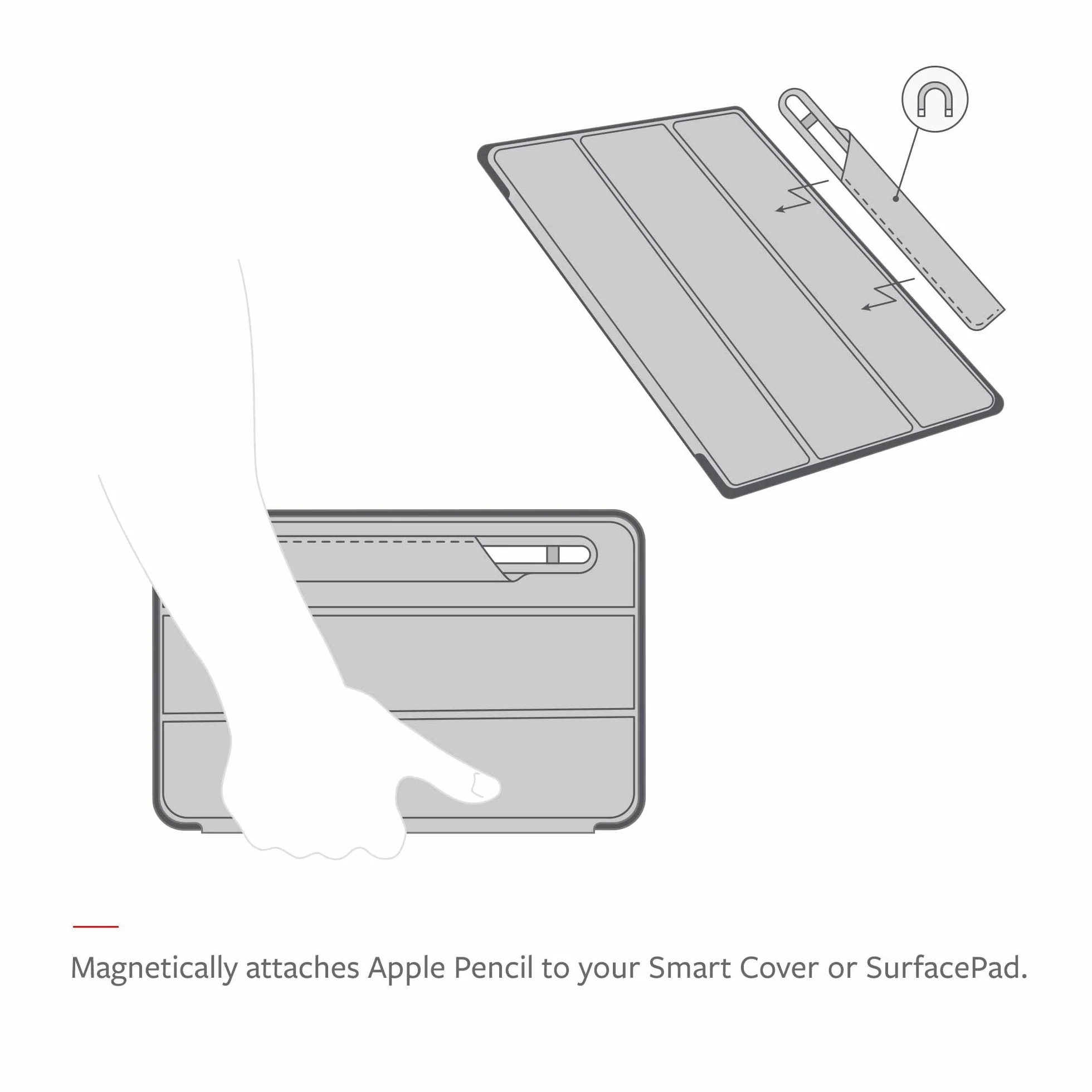 Magnetyczny futerał ochronny do Apple Pencil (koniak)
