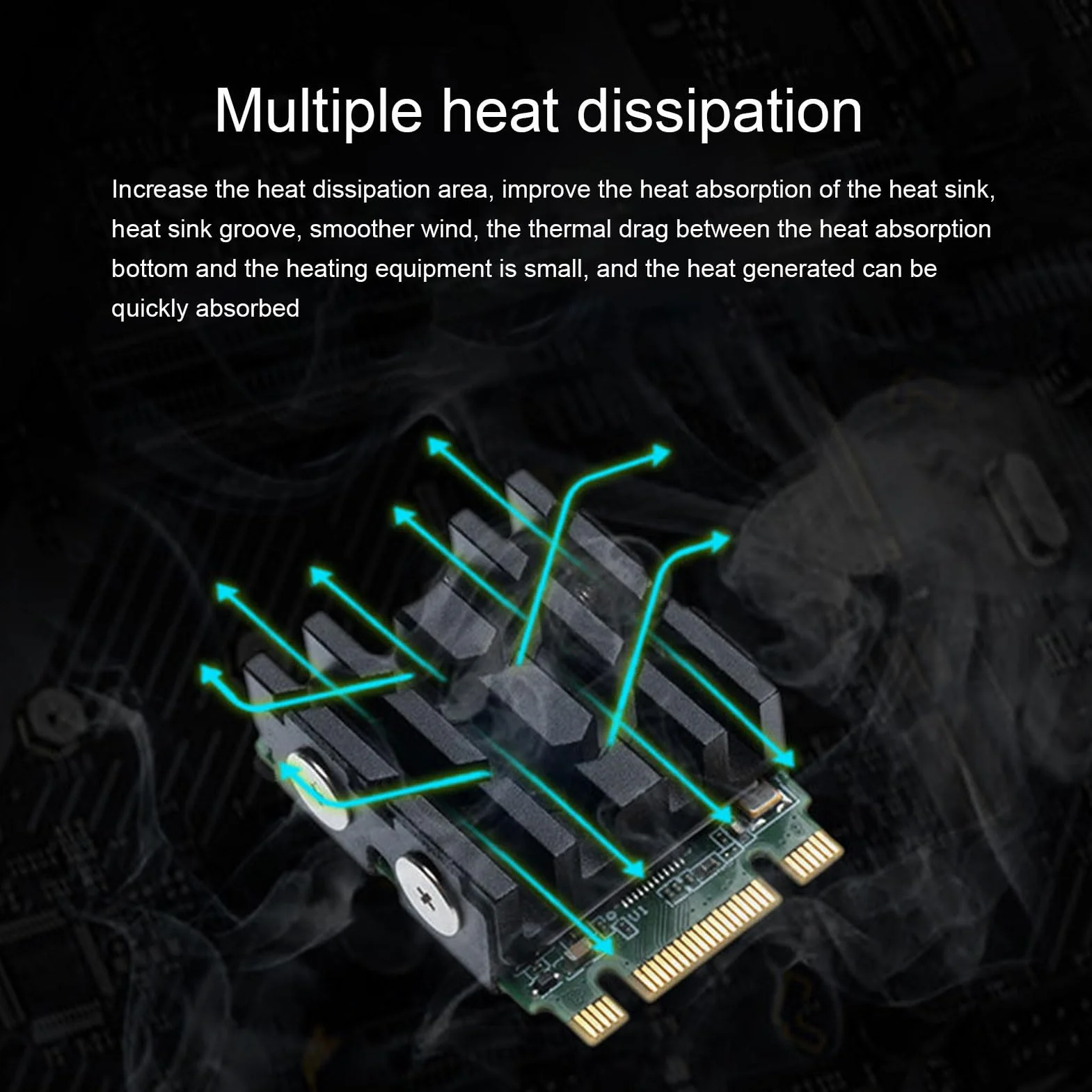 Dwustronny Radiator M.2 2230 SSD do Komputera PC, Wydajna Chłodnica Chłodząca z termiczną podkładką silikonową dla Entuzjastów Komputerów, Stop Aluminium Mg