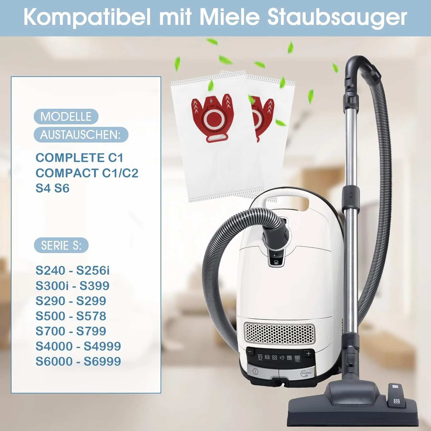 15 worków do odkurzacza Miele Compact C1 Compact C2 Complete Series C1, S2, S3, S4, S5, S6, S7, z 2 filtrami