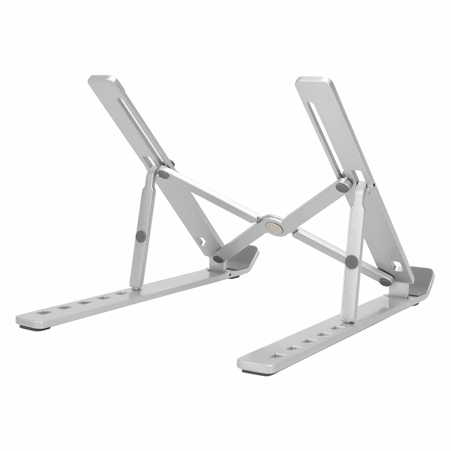 Amazon Basics – regulowana, ergonomiczna podstawka pod laptopa z wyciągiem ciepła, bezstopniowa regulacja wysokości i kąta nachylenia