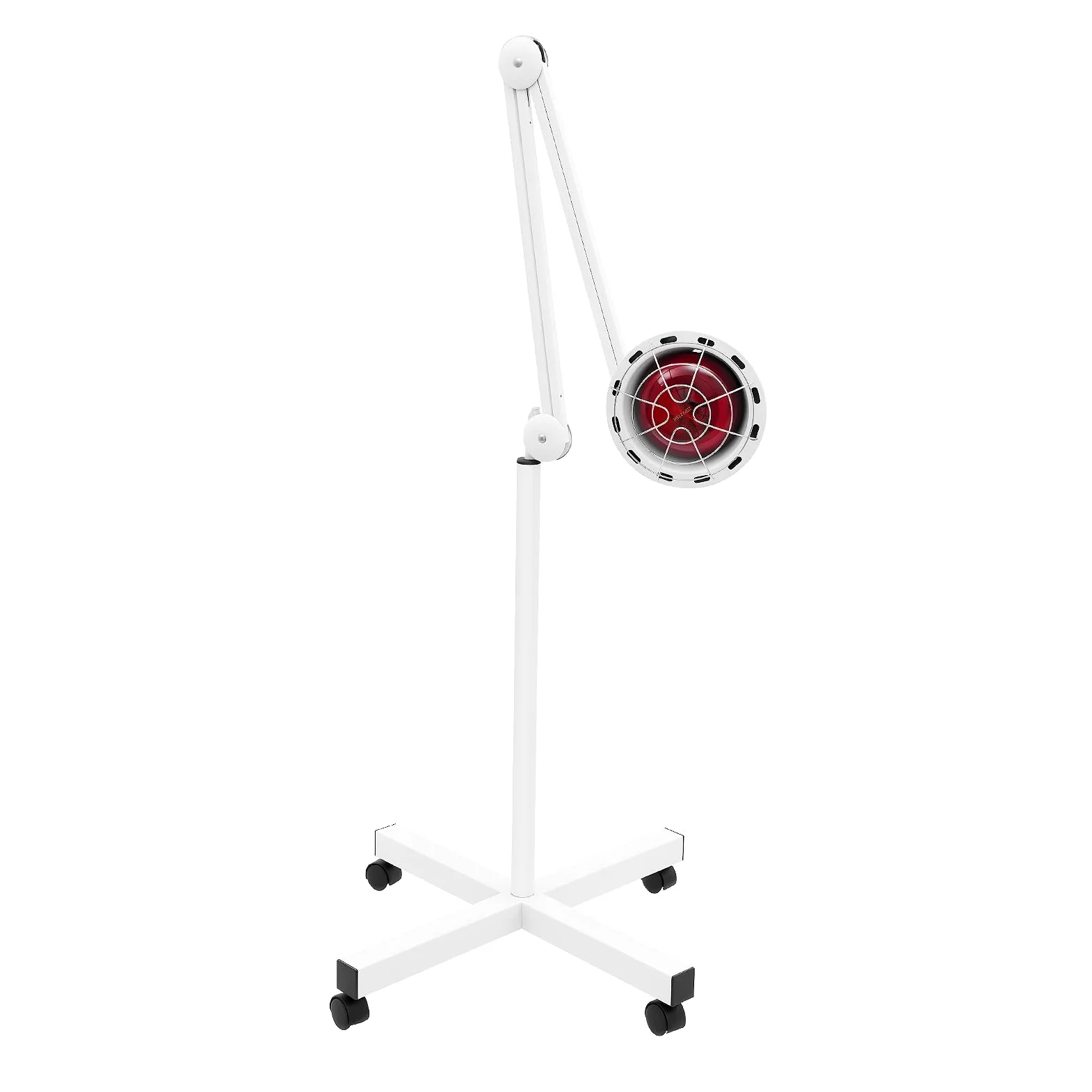275W lampa na podczerwień, 220V reflektor ciepła na podczerwień, czerwona lampa grzewcza z kołami, obrót 360°, temperatura 0-90°C i regulowana wysokość, do domów, salonów fryzjerskich i gabinetów
