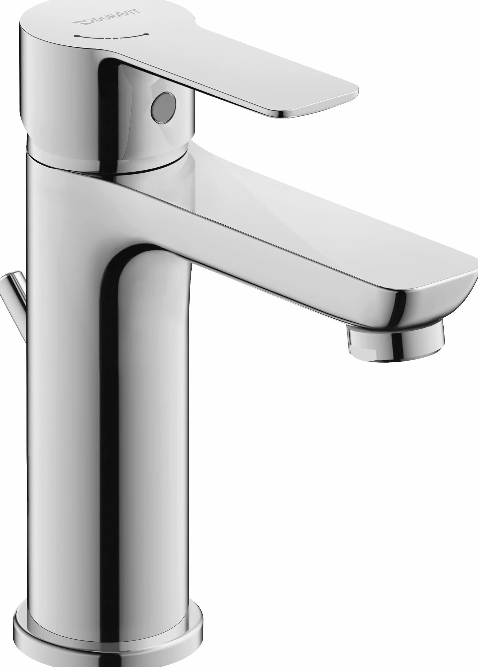 Duravit Bateria umywalkowa D-Code, rozmiar M (wysokość wylewki 167 mm), energooszczędna bateria umywalkowa (FreshStart), oszczędzający wodę kran łazienkowy (MinusFlow), z zestawem odpływowym z