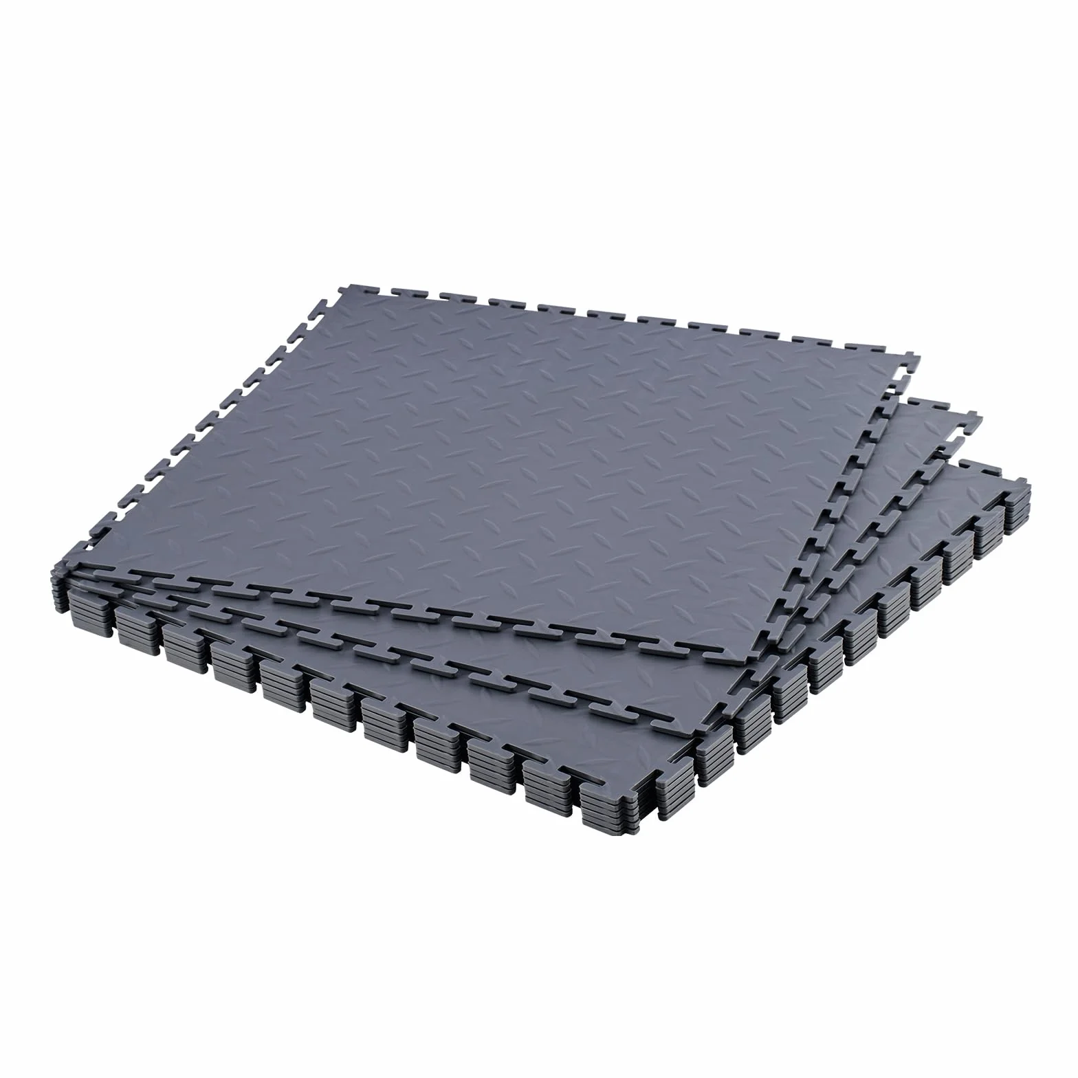 VEVOR Płytki garażowe, zestaw 8 sztuk, modułowe wykładziny garażowe 513 x 513 x 5 mm, maty antypoślizgowe z PCW, do garażu, warsztatu, magazynu, pomieszczeń narzędziowych, grafitowo-szary