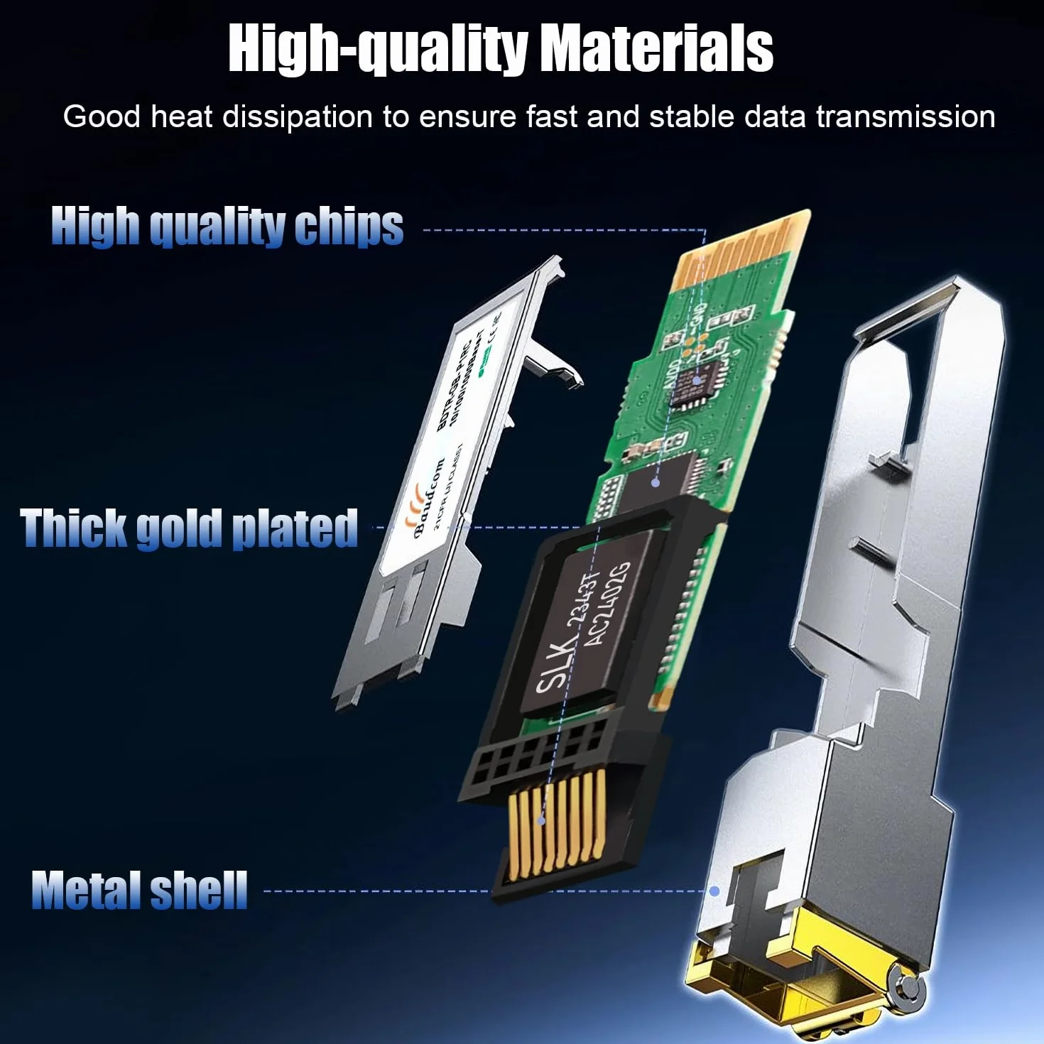 Moduł 1G SFP do RJ45 Mini-Gbic 100-metrowy, miedziany transceiver 1000Base-T kompatybilny z Cisco GLC-T/SFP-GE-T, Meraki MA-SFP-1GB-TX, Ubiquiti UniFi UF-RJ45-1G, Netgear, Zyxel, D-Link, TP-Link i