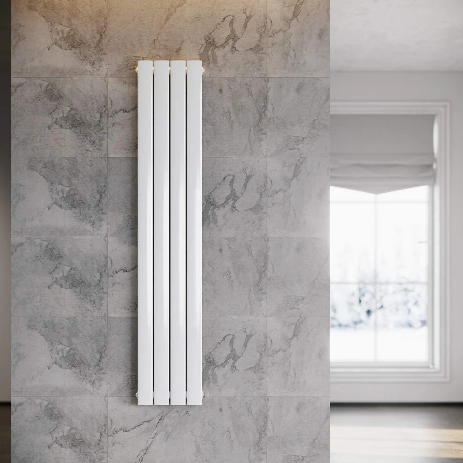 ELEGANT Grzejnik płaski pionowy biały 1600 x 308 mm Design grzejnik panelowy jednowarstwowy płaski grzejnik przyłącze środkowe ogrzewanie