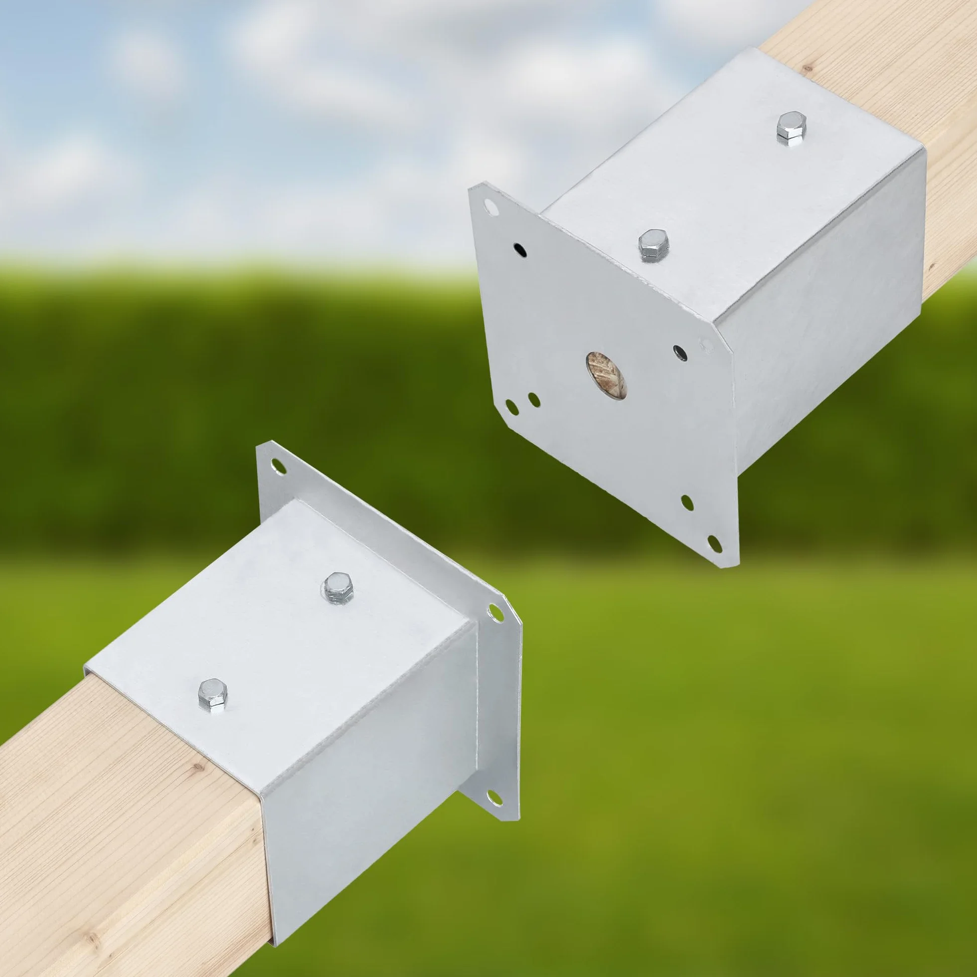 KOTARBAU® Podstawa Słupa Drewnianego Przykręcana - 50 x 50 mm - Kotwa do Ogrodzeń - Wspornik do Słupka do Wiaty Altany