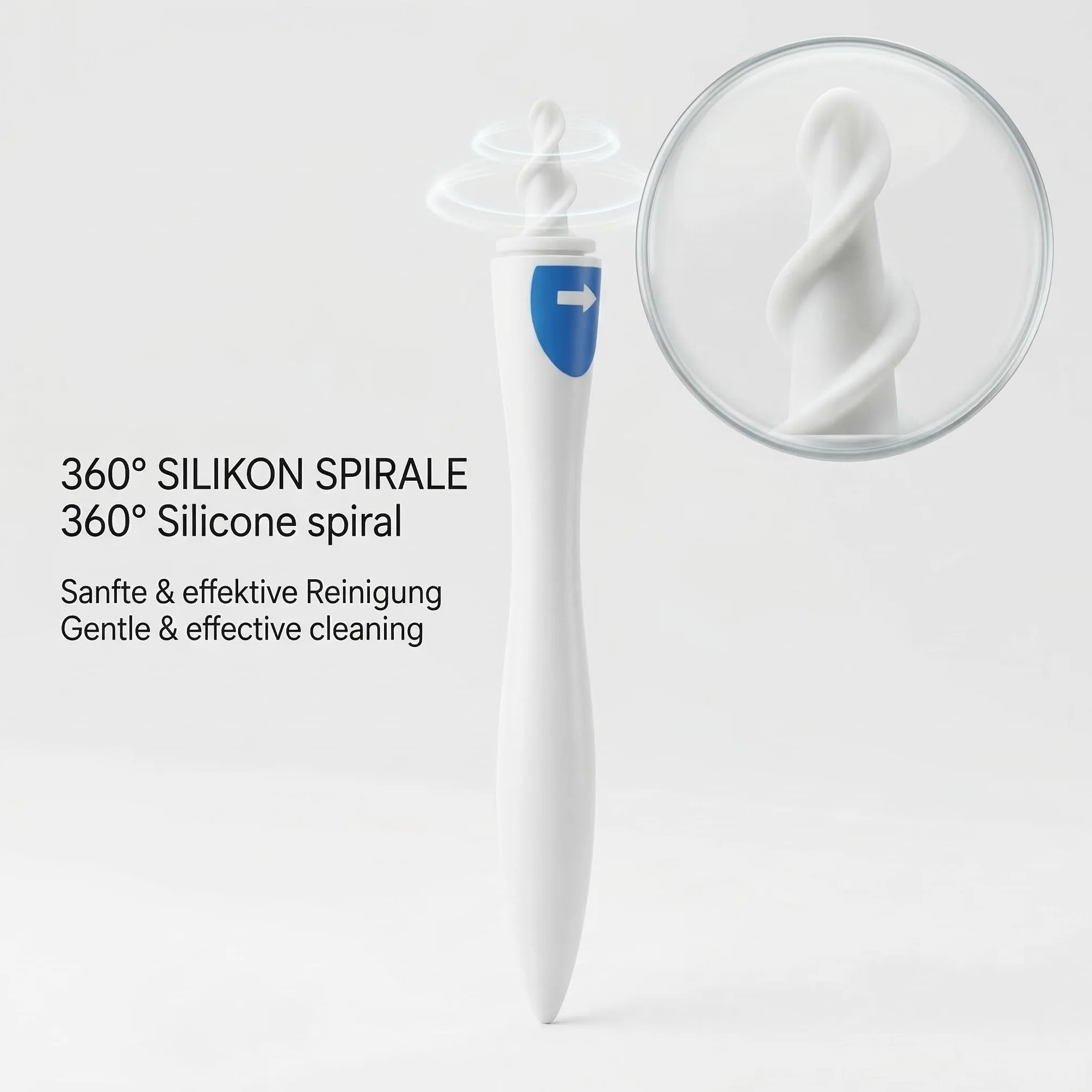 Q-Grips środek do usuwania woskowiny z uszu – silikonowy zestaw do czyszczenia uszu 360° z 16 higienicznymi głowicami zapasowymi