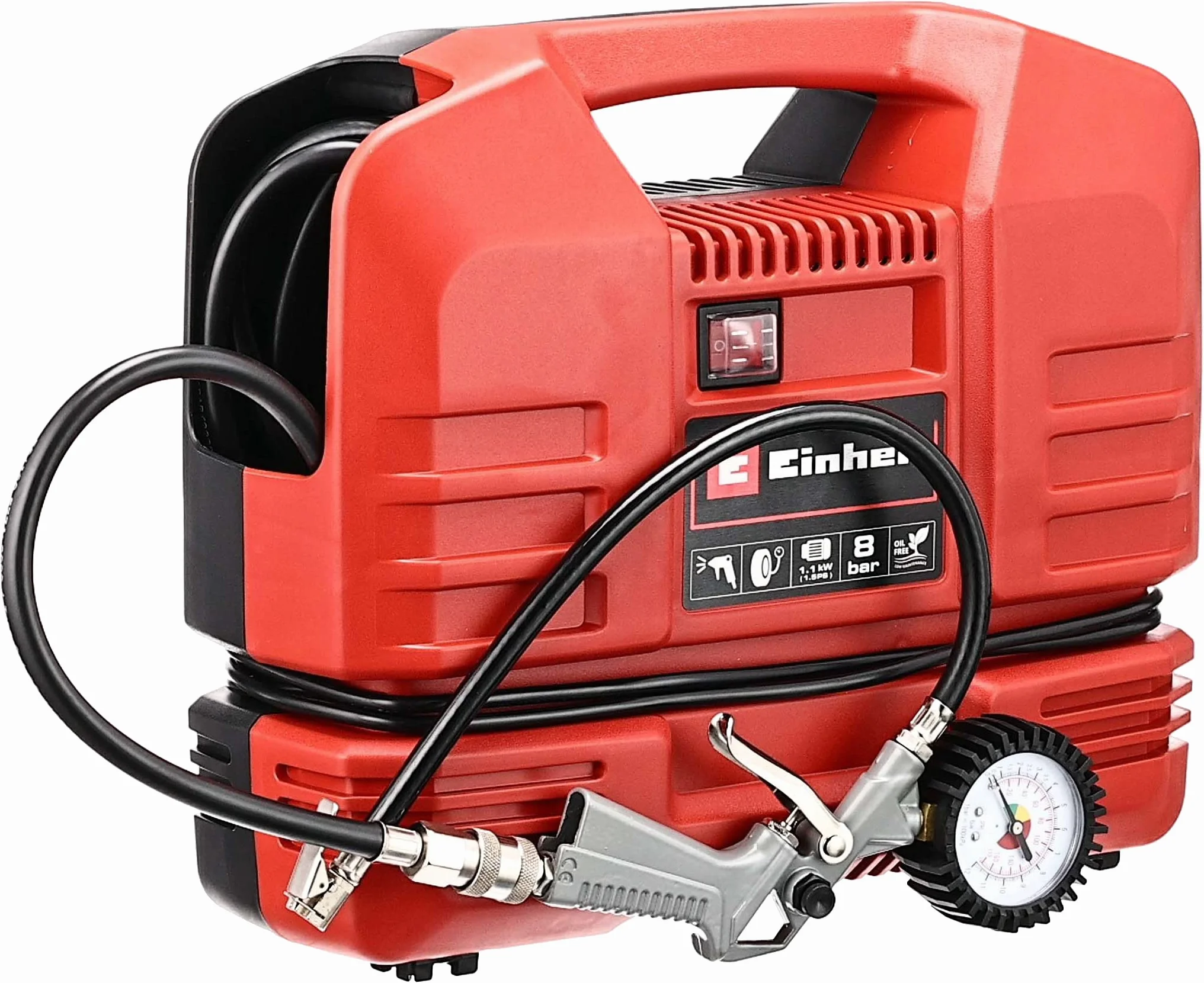 Einhell Tc-Ac 190 Of Kompresor Walizkowy, Czerwony, 1100 W, 8 bar, 190 l/min