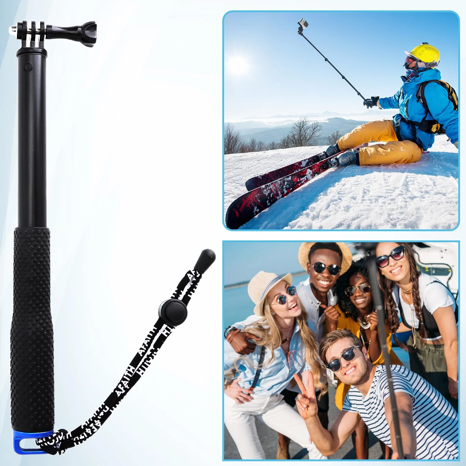 Wodoodporny kijek do selfie EK7000 V50 X 92 cm wysuwany aluminiowy teleskopowy do GoPro DJI Osmo Insta360