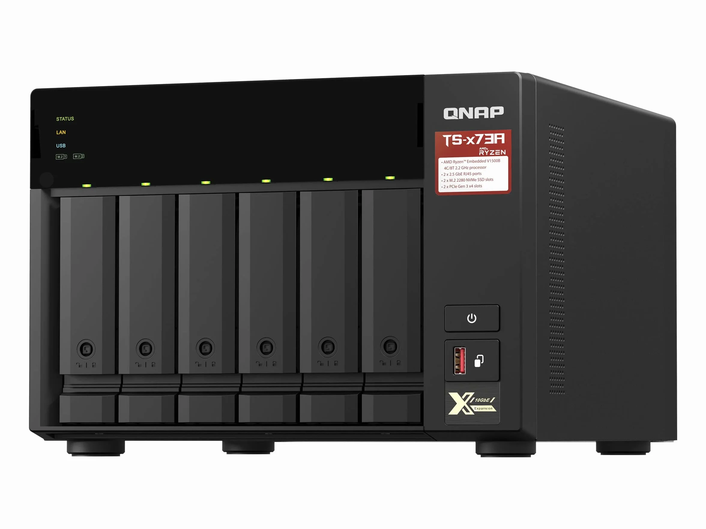 QNAP TS-673A-8G 6-kieszeniowy NAS, AMD Ryzen V1500B 4C/8T 2,2GHz