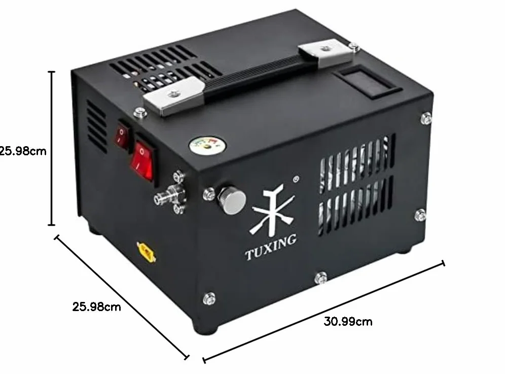 Sprężarka powietrza TUXING PCP 4500Psi 30Mpa bezolejowa 12V 220V pompa do wiatrówek TXES061