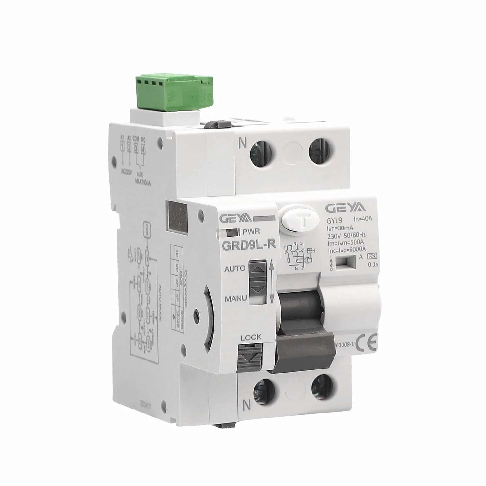 GEYA Automatyczne ponowne zamknięcie with A Type RCCB RCD ELCB (2Pole 40A 30mA)