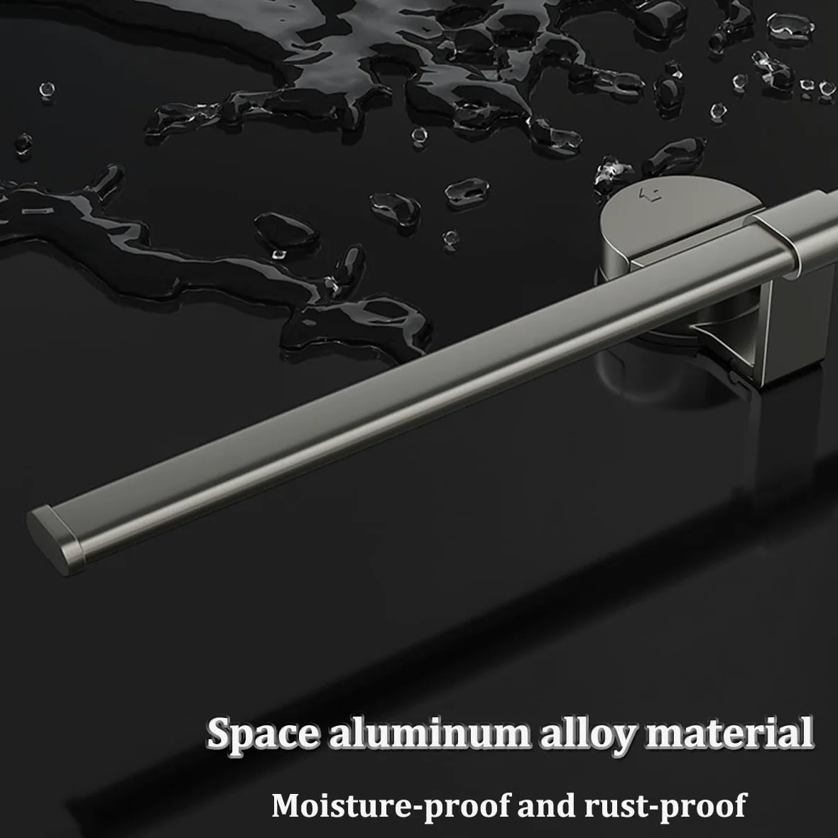 Wieszak na ręczniki bez wiercenia do łazienki i kuchni - 50 cm kosmiczny aluminiowy wieszak na ręczniki, uchwyt na ręczniki z przyssawką, trwały wieszak na ręczniki, łatwy w instalacji drążek na