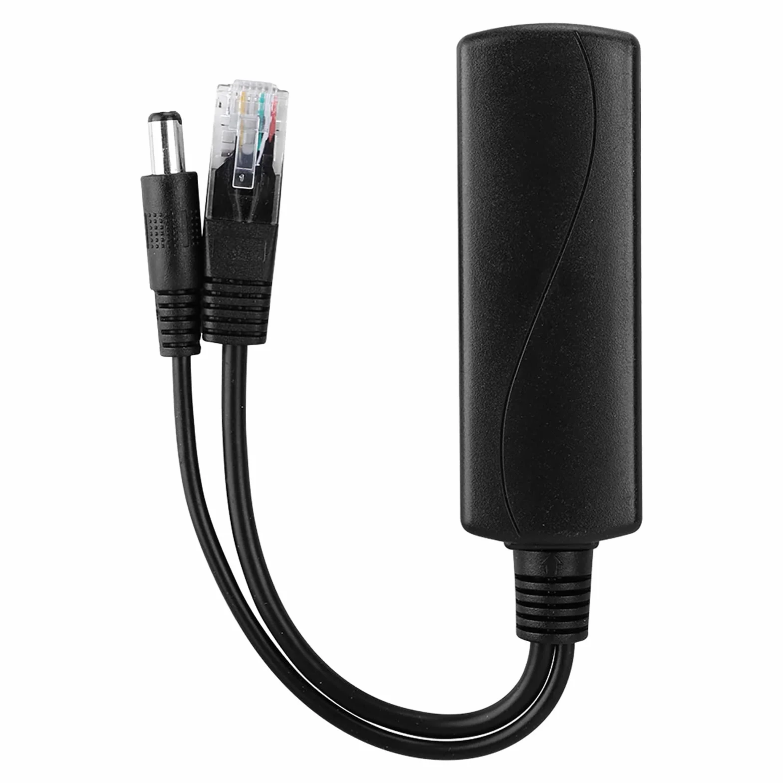Kabel Adaptera Rozgałęźnika POE 48 V do 12 V do, Trwała i łatwa Instalacja, Rozdzielenie Sygnału Zasilania i Danych, 1 Opakowanie