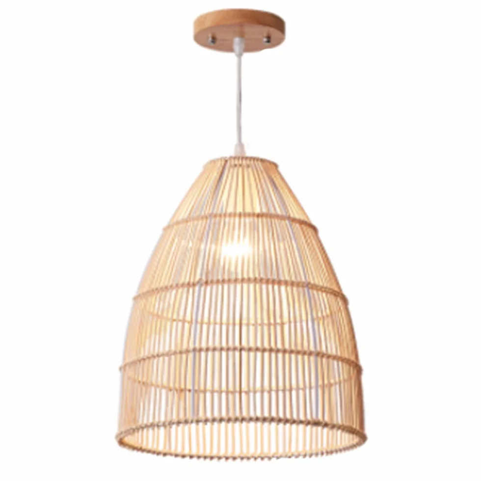 Nowoczesna Rattanowa Lampa Wisząca Wisząca Lampa Sufitowa, Przybrzeżna Wiklinowa Oprawa Oświetleniowa Żyrandol Regulowana Lampa Z Naturalnego Tkanego Bambusa Do Kuchni, Jadalni, Sypialni, Beżu