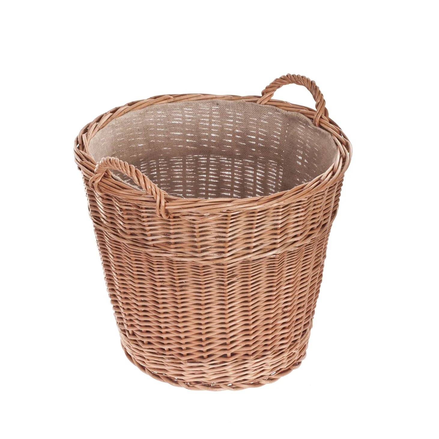 e-wicker24 wiklinowy kosz kominkowy, wiklinowy kosz kominkowy w naturalnym kolorze, na drewno kominkowe, kosz kominkowy z uchwytami do noszenia