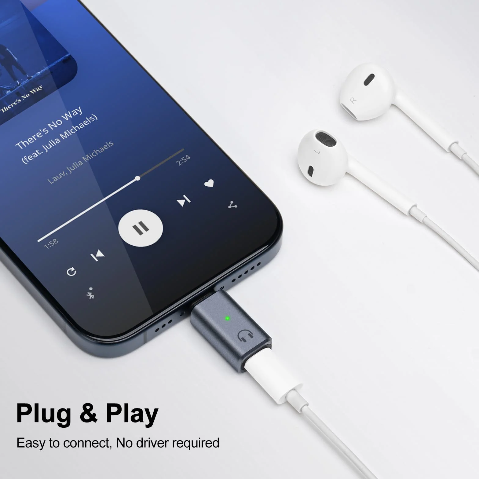 Adapter audio USB C na Lightning, konwerter do iPhone 16/15, iPad (szary)