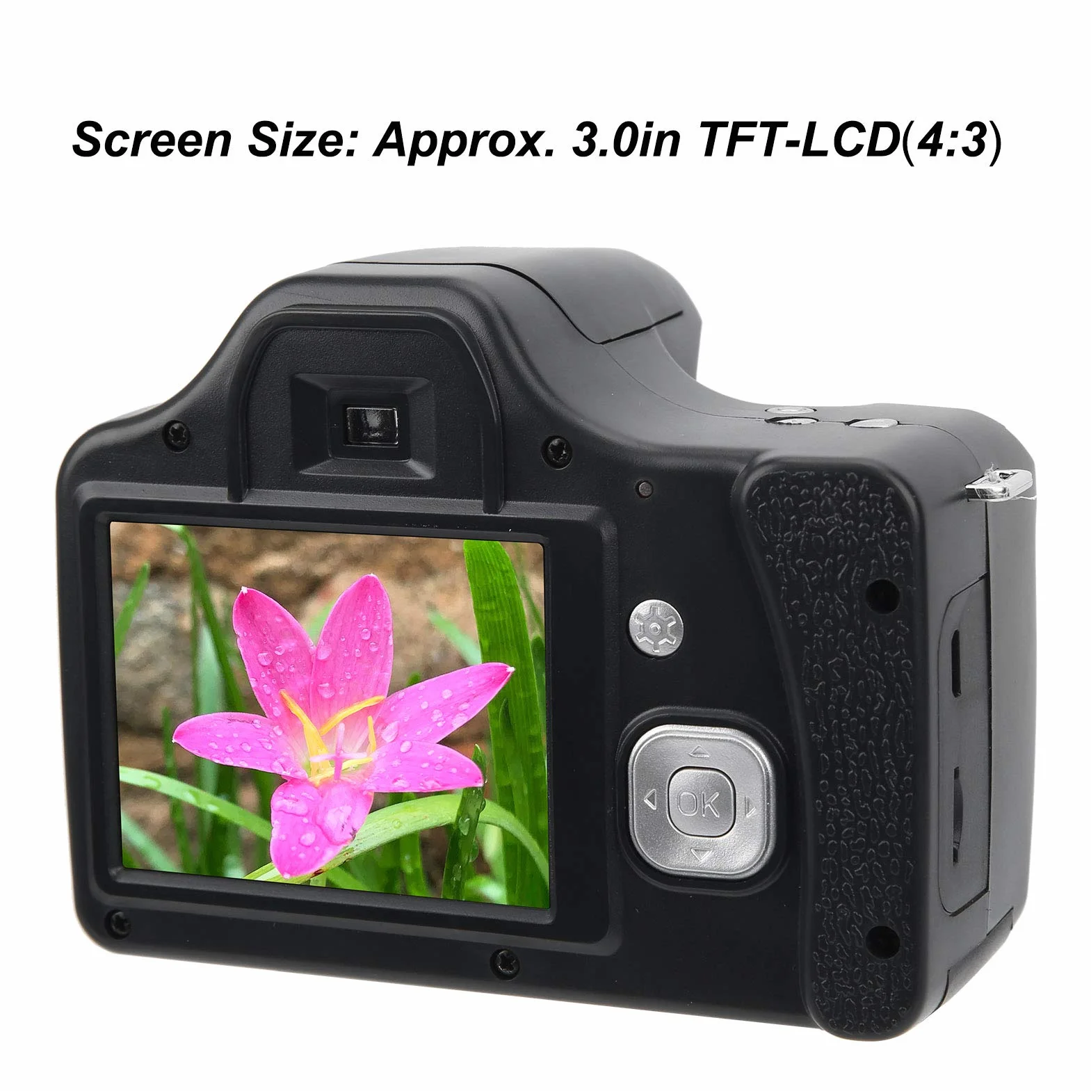 Cyfrowa Lustrzanka 3,0-calowy Ekran LCD 18-krotny Zoom HD Wbudowana Lampa Błyskowa Przenośna Kamera Długiej Ogniskowej Wersja Standardowa Obiektyw Szerokokątny