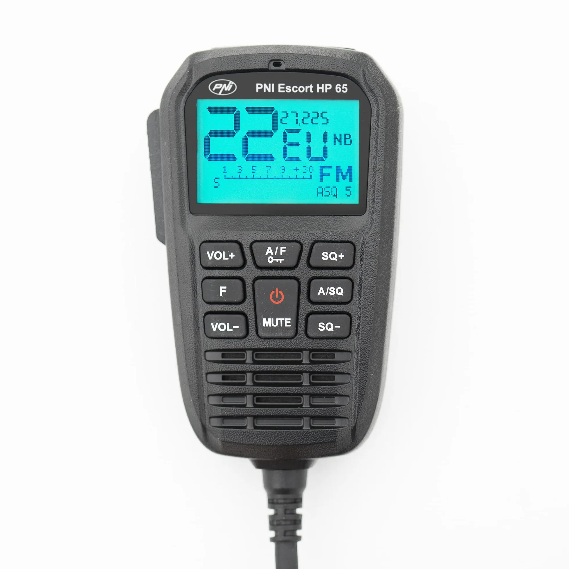 Stacja radiowa CB PNI Escort HP 65 ASQ, multi-norm, Noise Blanker, ASQ, regulowany SQ, 12 V - 24 V, wtyczka do zapalniczki samochodowej w zestawie
