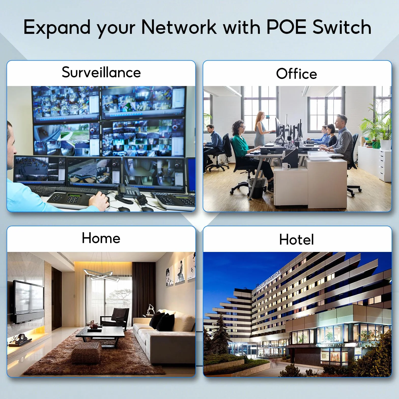 SODOLA 18-portowy przełącznik Gigabit PoE 400 W niezarządzany Ethernet IEEE802.3af/at VLAN