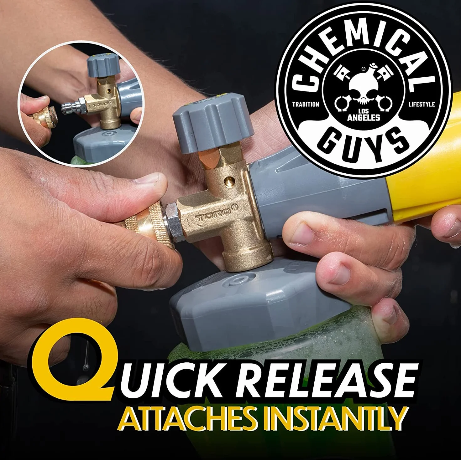 Chemical Guys EQP324 Big Mouth Max Release Foam Cannon (pistolet piankowy do mycia samochodu, mycia w domu i mycia łodzi, które łączy się z myjką ciśnieniową) butelka 970 ml