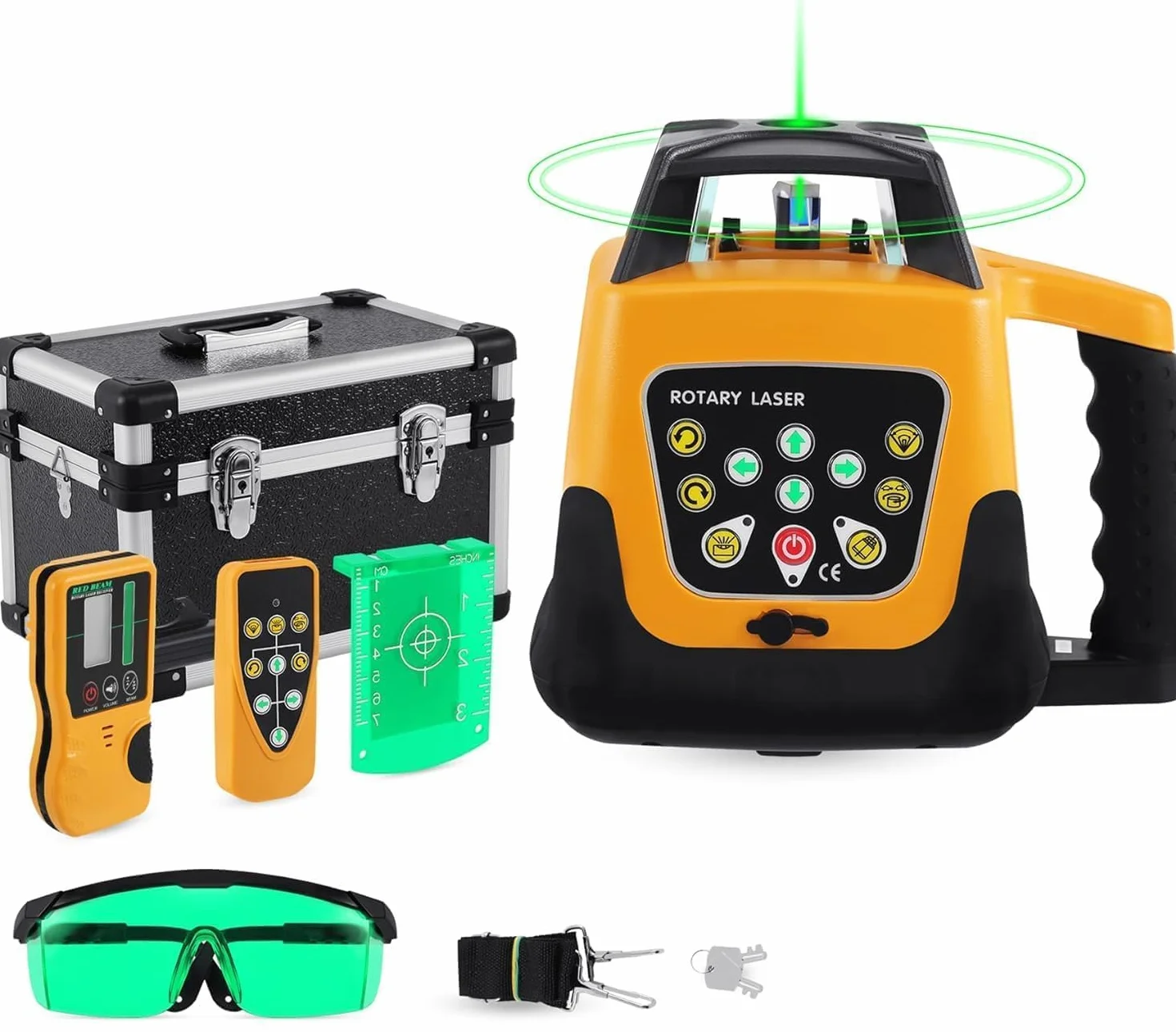 Samopoziomująca obrotowa poziomica laserowa z odbiornikiem i pilotem zdalnego sterowania, obracany o 360° poziomy pionowy poziom tranzytu