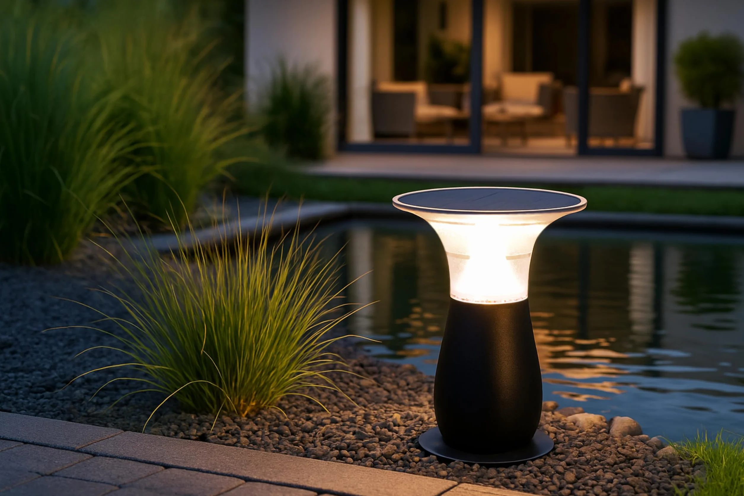 Arnusa Lampa ogrodowa Power lampa solarna Jasna lampa solarna 360 lm lampa ogrodowa bezprzewodowa lampa zewnętrzna oświetlenie tarasowe Duo Color ciepła biel i zimna biel regulowana 29 x 23,5 cm 4000 mAh