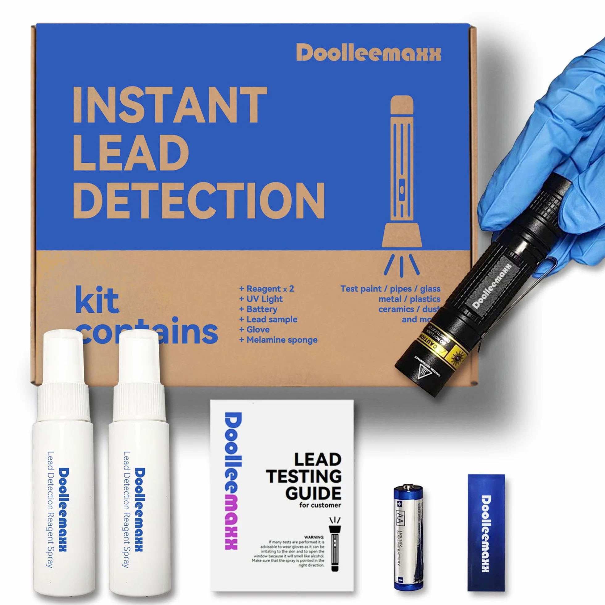 Lead Paint Test Kit | Up to 4800 Uses| Lead Test Kit for Paint, Ceramics & More | Lead Test Refill | UV Light Visible | Home Safety & Easy to Use (Lead Test Kit)