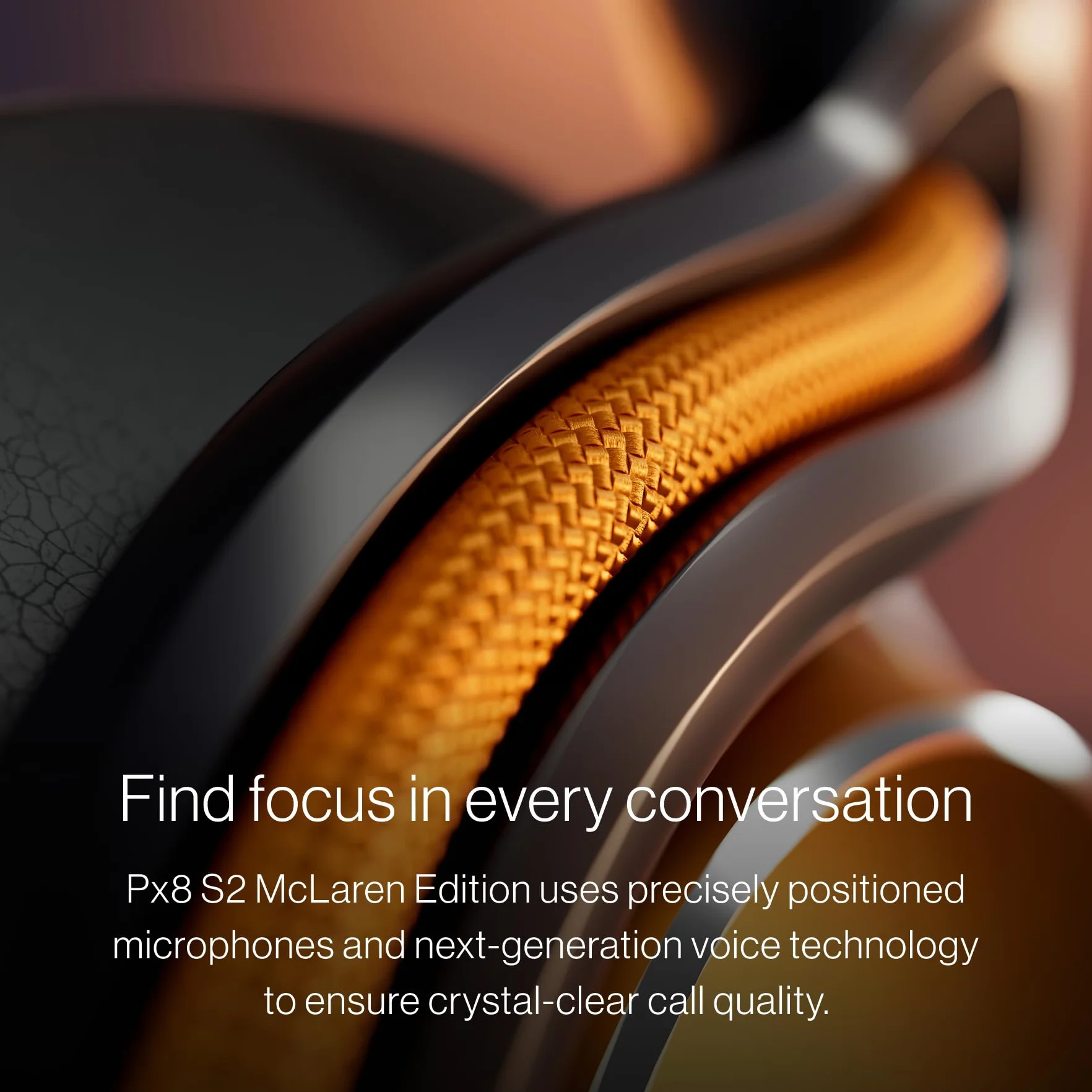 Bowers & Wilkins Px8 S2 McLaren Edition bezprzewodowe słuchawki z redukcją szumów, Bluetooth, szybkie ładowanie, 30h odtwarzania