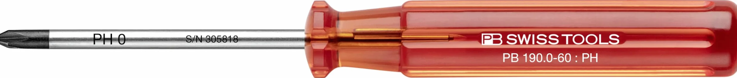 PB Swiss Tools - 4 klasyczne śrubokręty do śrub krzyżakowych, model #1562.CBB, zestaw w kartonowym pudełku, śrubokręty
