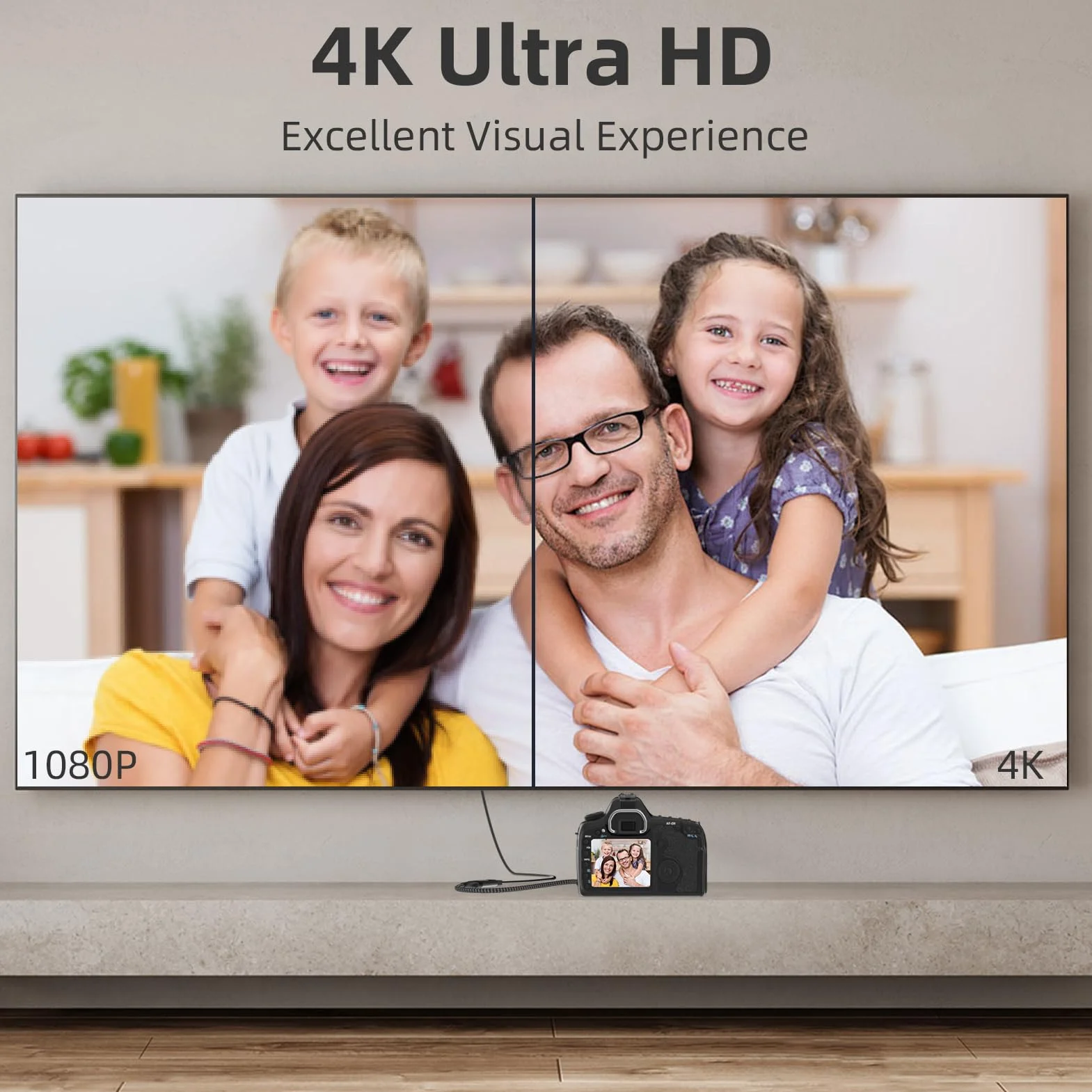Adapter Micro HDMI na HDMI 4K 60Hz 3D 1080P Typ D do A kabel obsługuje Ethernet HDR ARC kompatybilny z Raspberry Pi 5/4 Hero A6300 A6400 Yoga