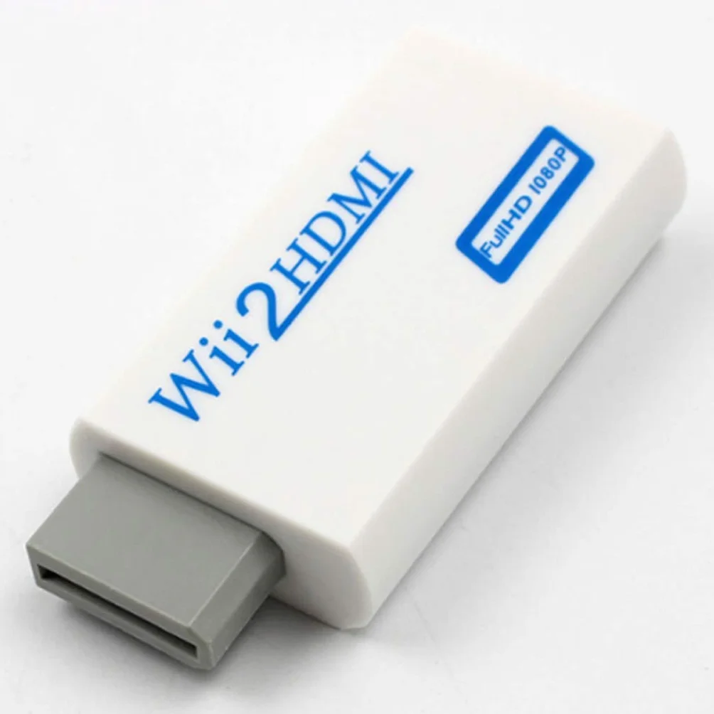 INF Adapter Wii na HDMI 720/1080P HD Converter Z Wyjściem Audio 3,5 mm Do Monitora, Projektora, Telewizora (Biały)