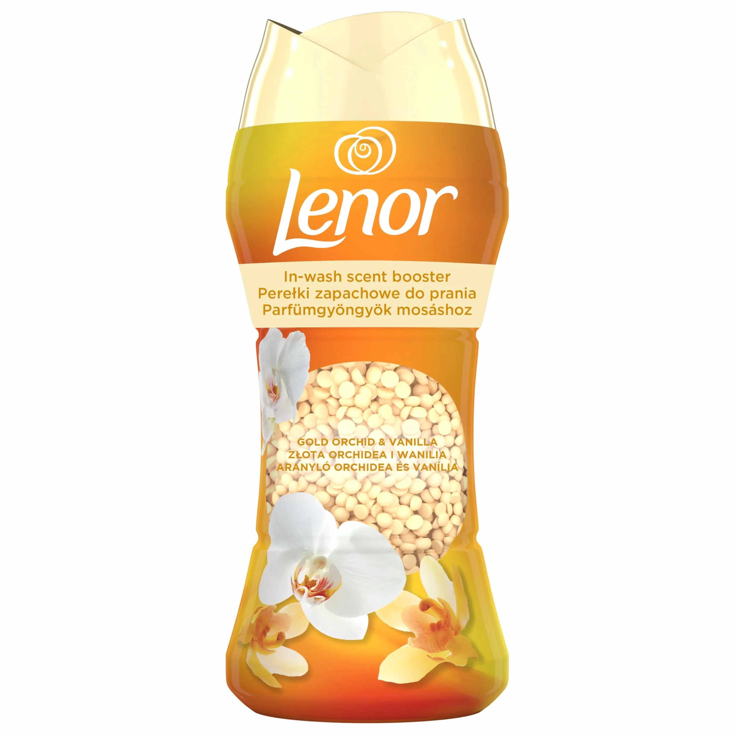 Lenor perfumowane perełki zapachowe do prania 195g, Gold Orchid & Vanilla, zapach non stop do 12 tygodni dla przechowywanych ubrań