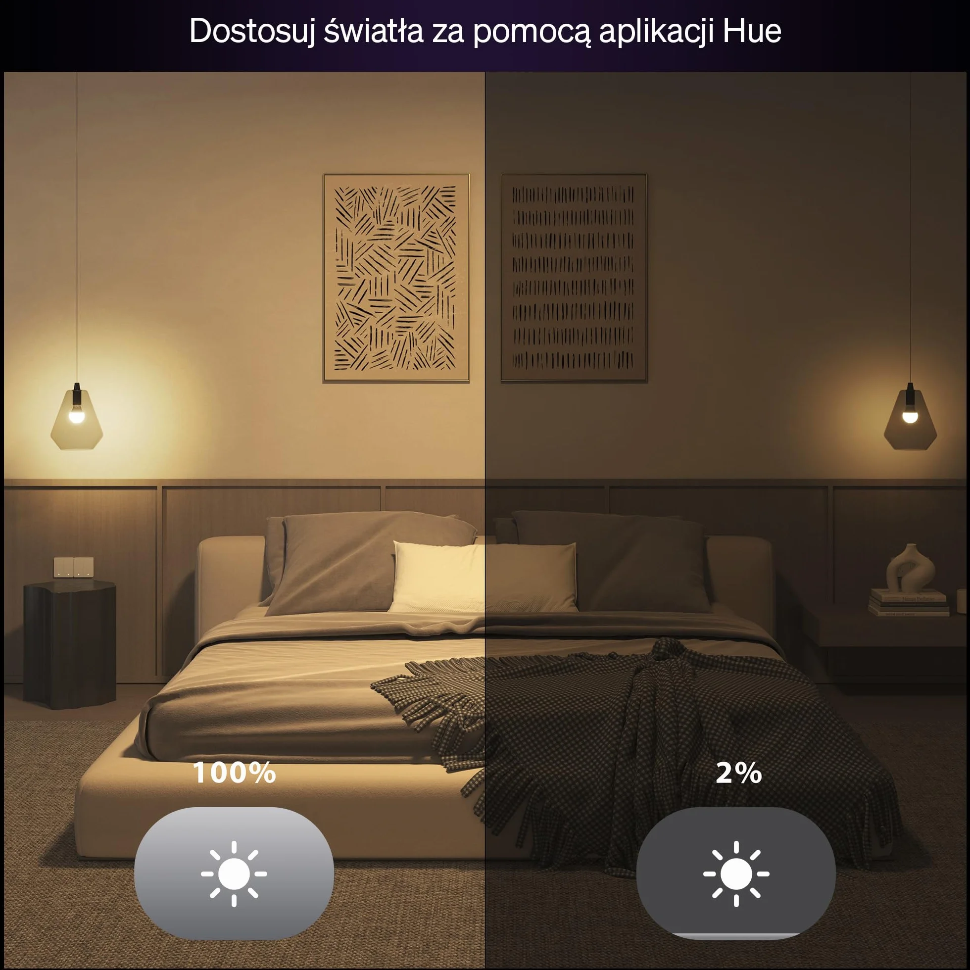 Inteligentna Żarówka Philips Hue LED Essential Smart A60, White & Colour Ambiance, E27, 8 W, 2200K–6500K, 806 lumenów, przyciemnianie, Żarówka LED działa z Alexą, Asystentem Google i Apple Home, 1 szt